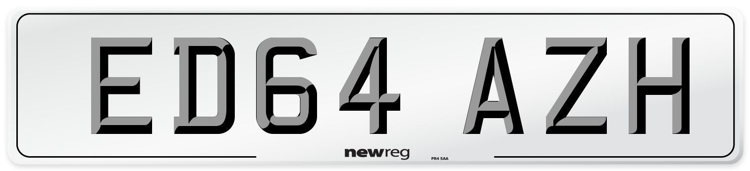 ED64 AZH Number Plate from New Reg
